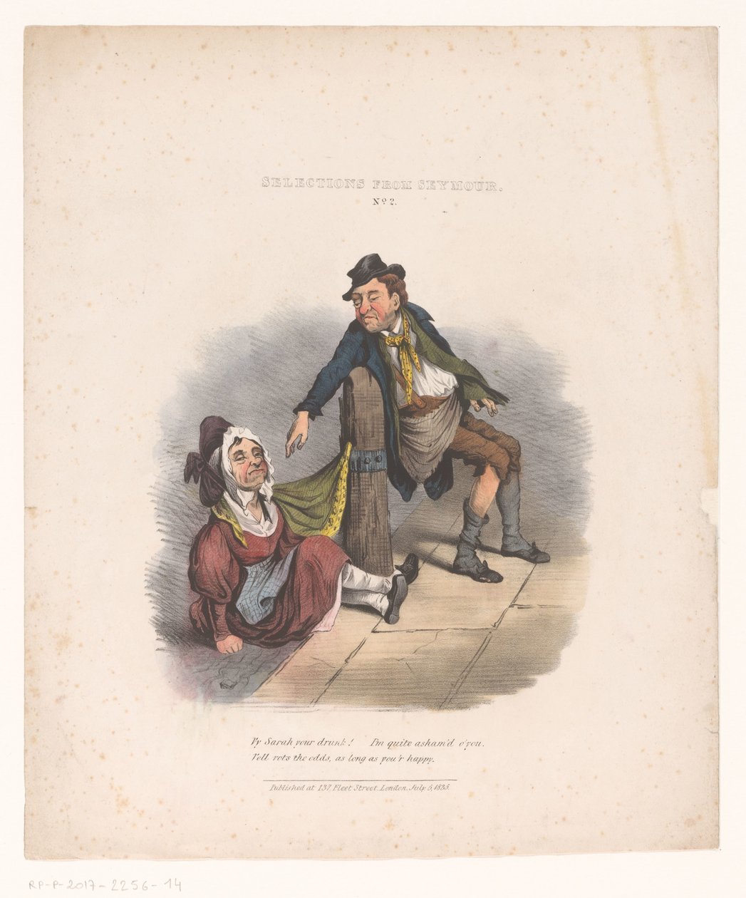 Desenho animado com homem e mulher embriagados
Selecções de Seymour. N.º 2 (título sobre o objecto) de Robert Seymour (attributed to)