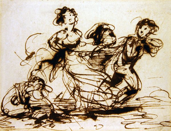 Crianças a brincar (tinta sobre papel) de Robert Smirke