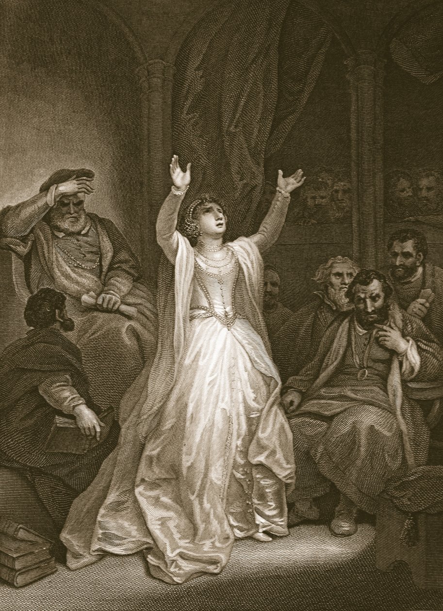 Condenação de Ana Bolena, gravada por George Noble, ilustração de "The History of England", de David Hume, pub. por R. Bowyer, Londres, 1812 de Robert Smirke