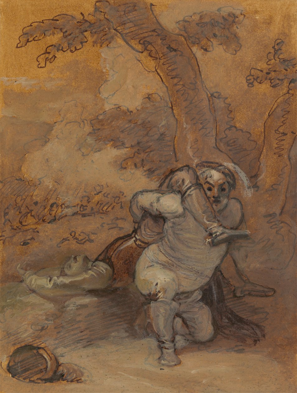 Falstaff a arrastar o corpo de Hotspur de Robert Smirke