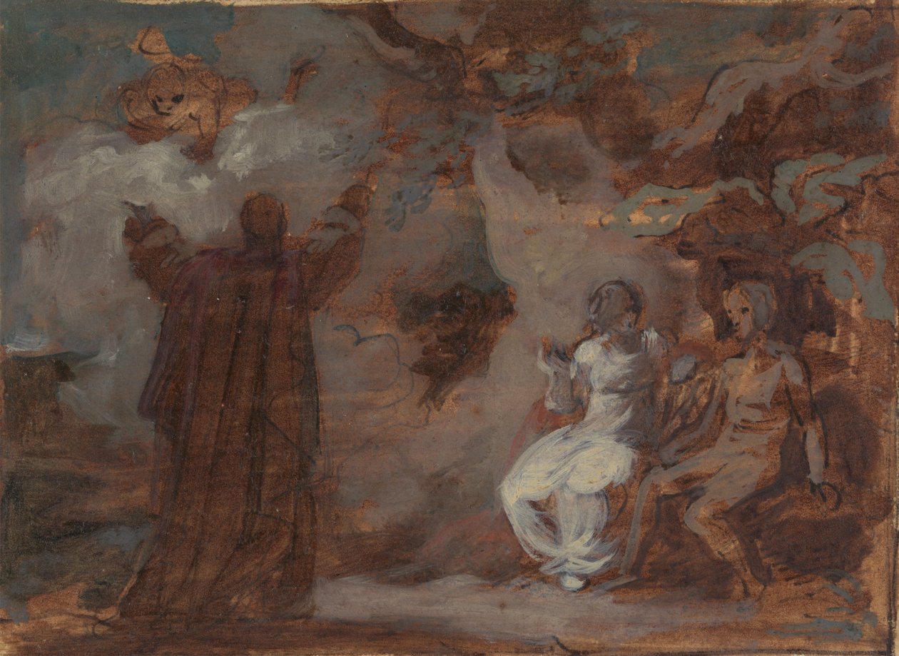 Prospero Conjurando uma Mascara para Ferdinand e Miranda de Robert Smirke