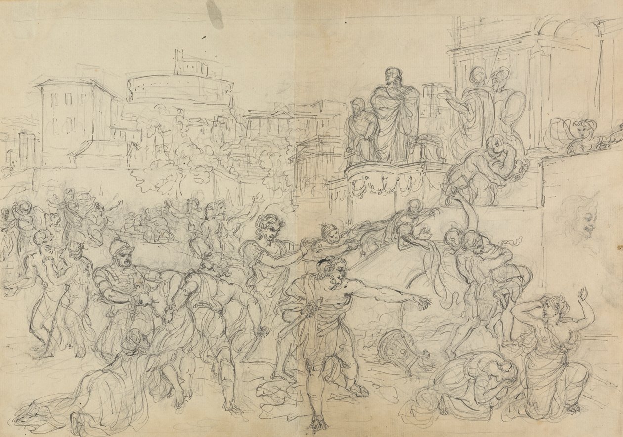 Esboço de Godos Entrando em Roma, da Peça de Shakespeare, Titus Andronicus de Robert Smirke
