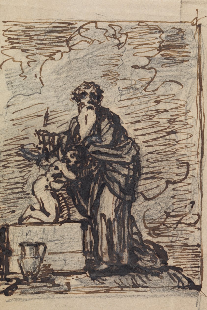 Estudo de Abraão sendo testado por Deus de Robert Smirke