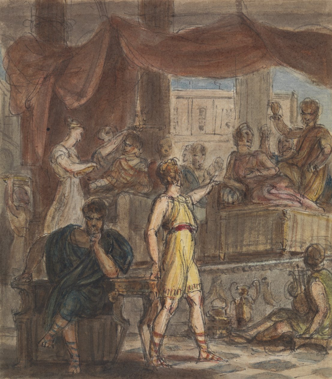 Estudo de uma Cena de Banquete Romano de Robert Smirke