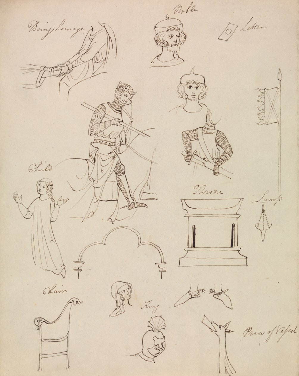 figura Estudos para a Vida Nobre Medieval de Robert Smirke
