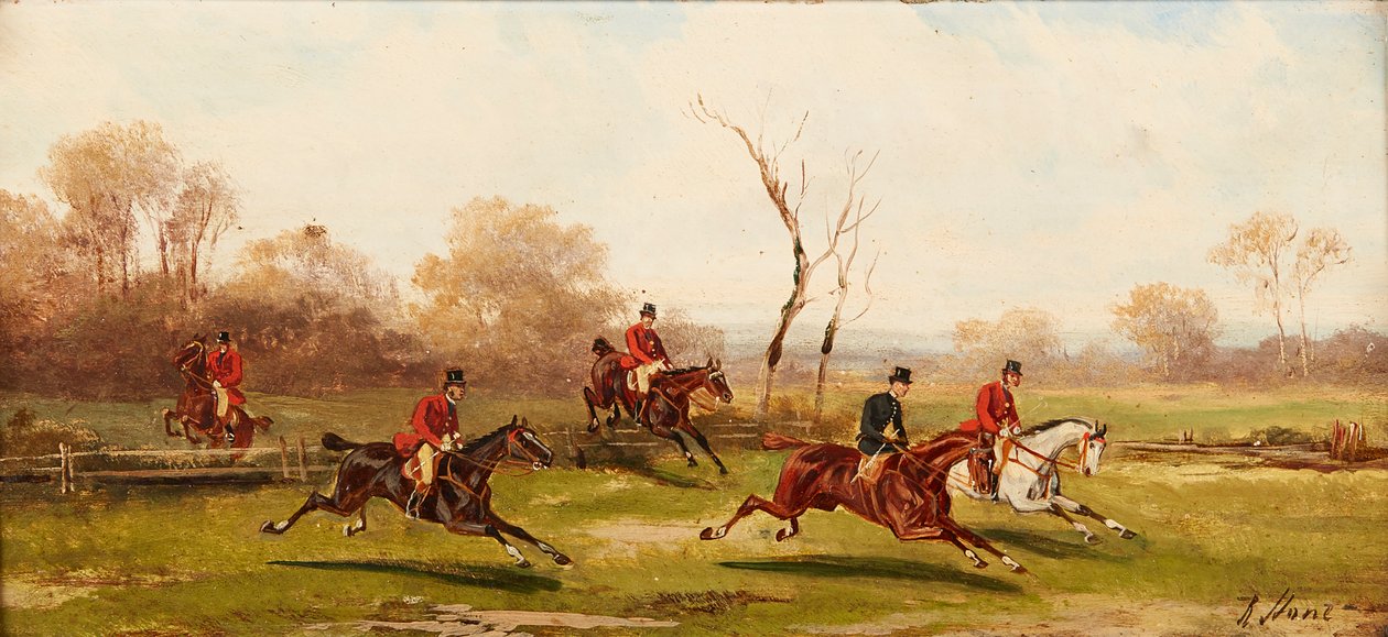 The Hunt Begins (óleo a bordo) de Robert Stone
