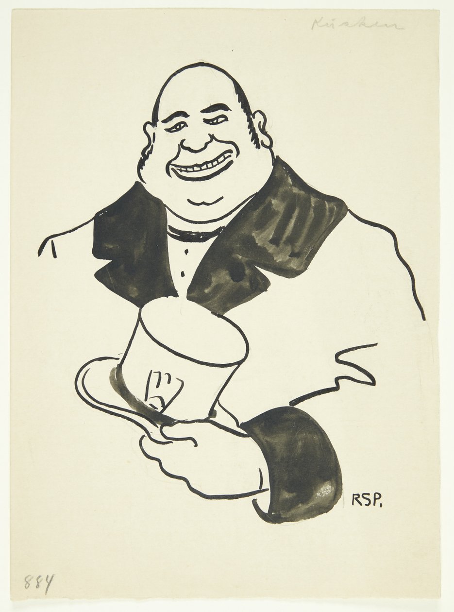 Retrato de um homem com um chapéu alto em uma mão de Robert Storm Petersen