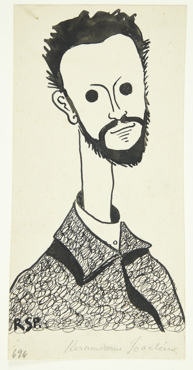 Retrato do pintor e ceramista Chr. Joaquim (1870-1943) de Robert Storm Petersen