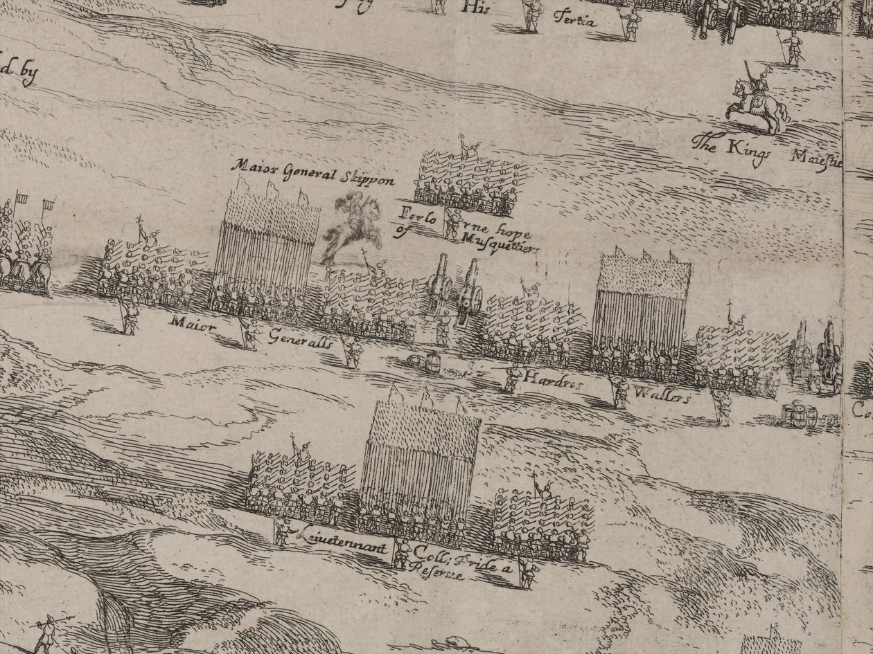 Descrição dos Exércitos de Cavalo e Pé de Suas Majestades, e Sir Thomas Fairefax; o décimo terceiro dia de junho de 1645 de Robert Streater or Streeter