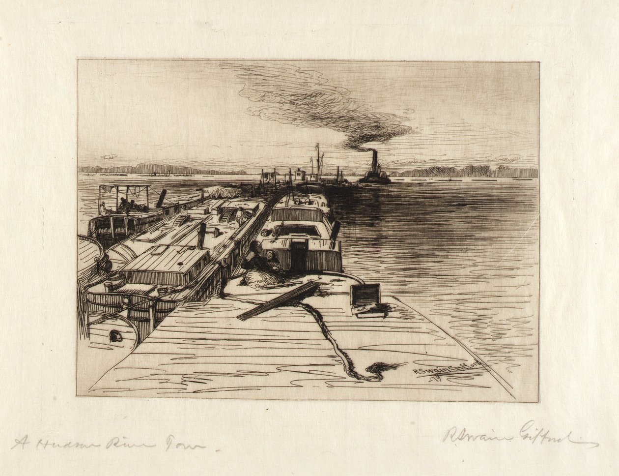 Um reboque no rio Hudson de Robert Swain Gifford