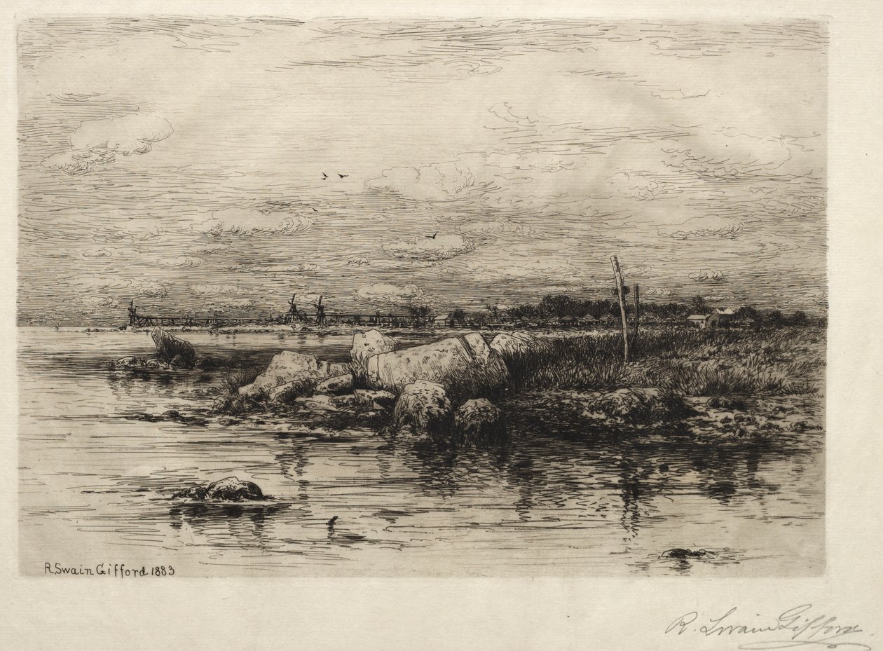 Foz do rio Apponaganasett, 1883. de Robert Swain Gifford