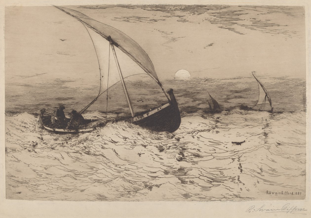 Barcos de pesca napolitanos voltando para casa de Robert Swain Gifford