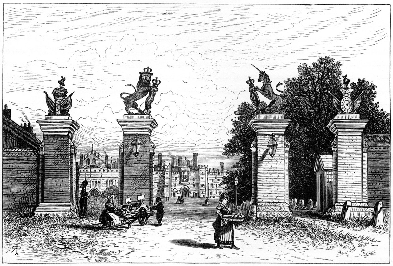 Entrada ao palácio de Hampton Court, 1880. de Robert Taylor Pritchett