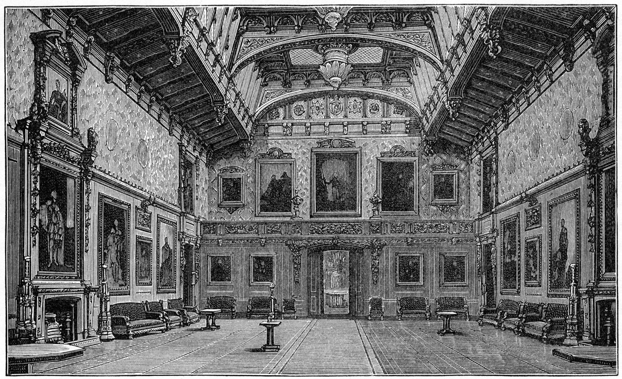 A Câmara de Waterloo, Castelo de Windsor, 1880 de Robert Taylor Pritchett