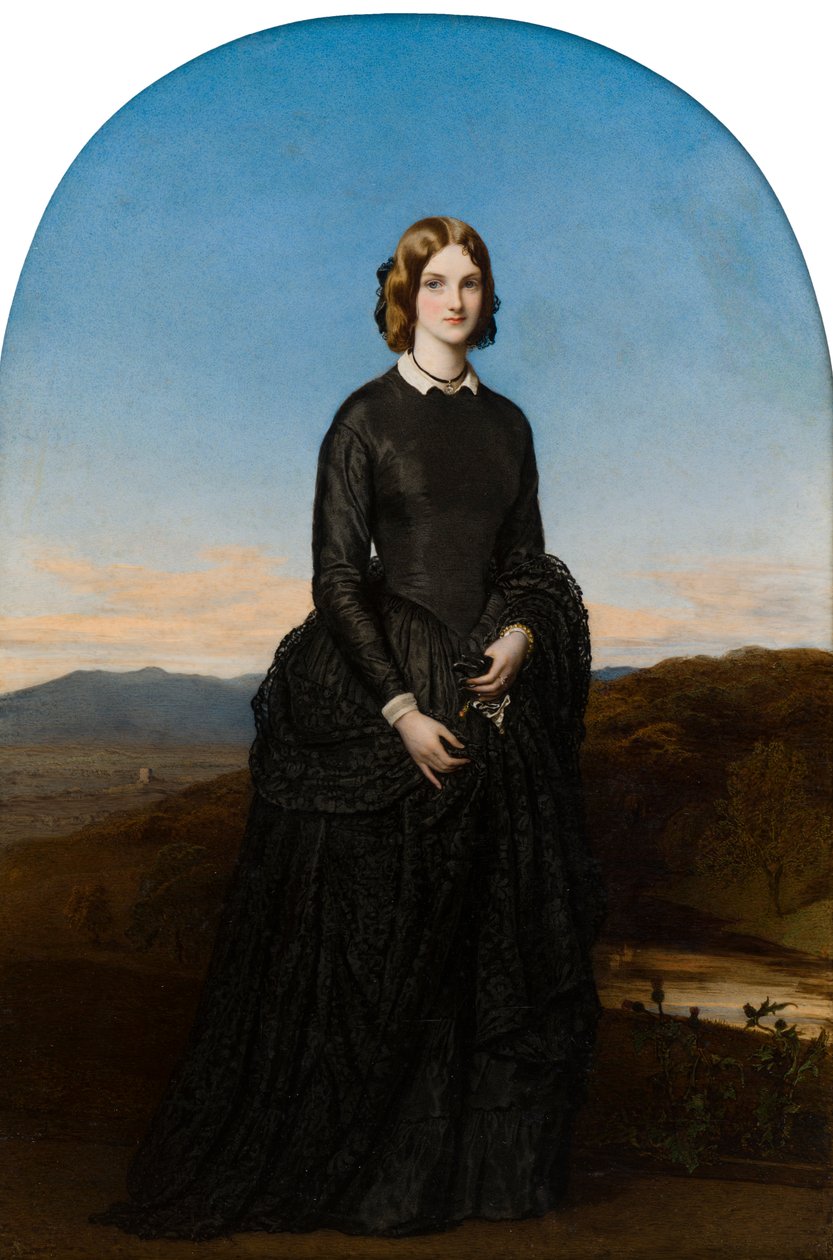 Retrato do Exmo. Selina Weld Forester, Viscondessa Newport e depois Condessa de Bradford (1819-1894), c.1840-70 (óleo sobre marfim) de Robert Thorburn