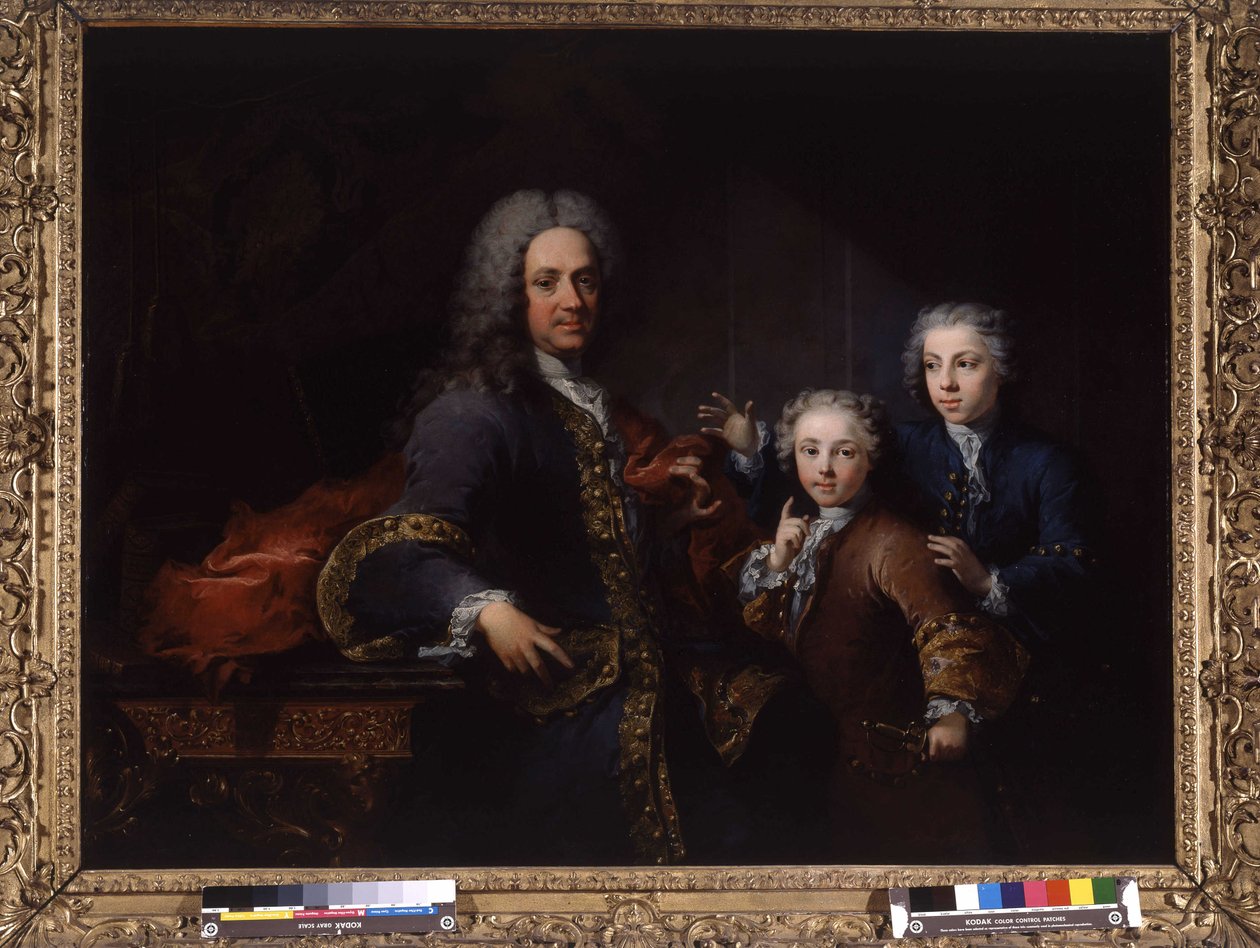 Monsieur de Saint Cannat e seus filhos (óleo sobre tela) de Robert Tournieres