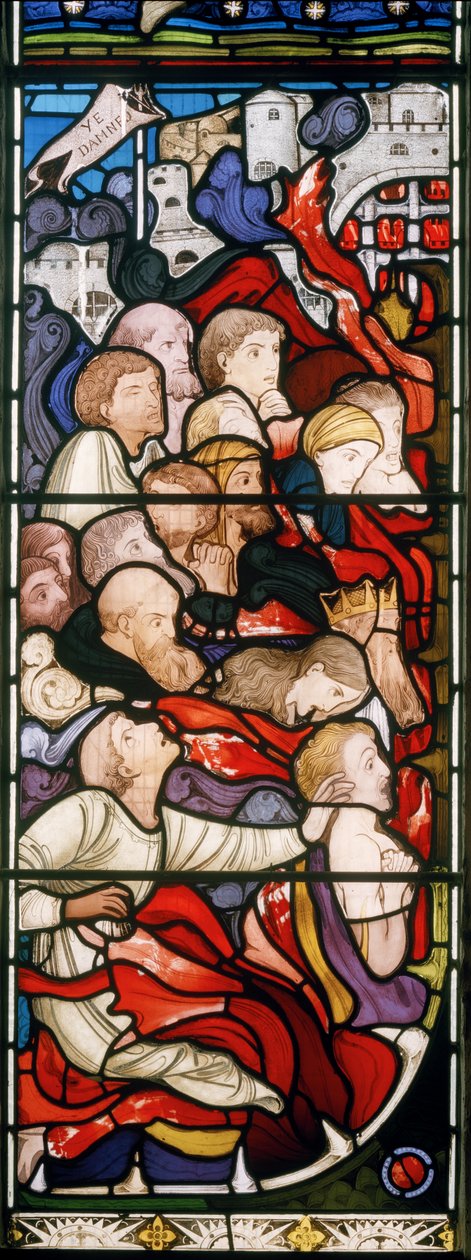 Ye Damned, detalhe de The Last Judgment, c.1864 (vitral) de Robert Turnill Bayne