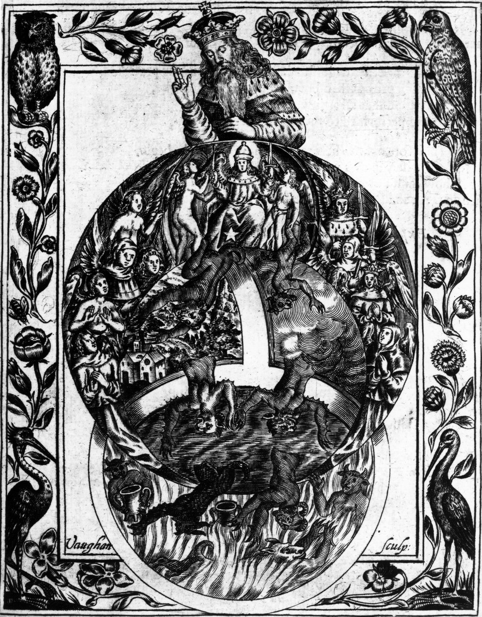 A Hierarquia da Igreja, de &39;Theatrum Chemicum Britannicum&39; por Elias Ashmole, 1652 de Robert Vaughan