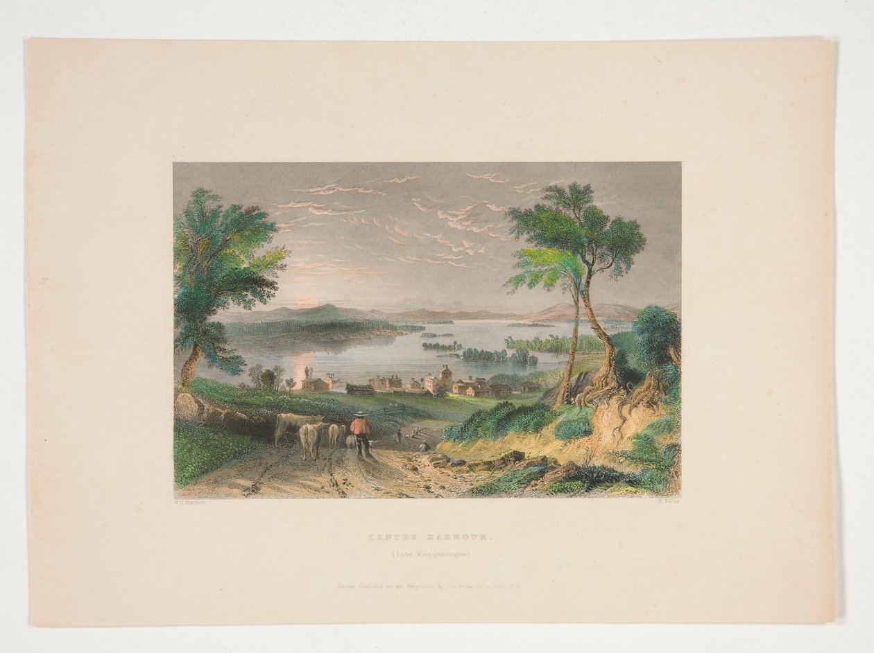 Centre Harbour, Lago Winnipesaukee, ilustração para Nathaniel Parker Willis de Robert Wallis