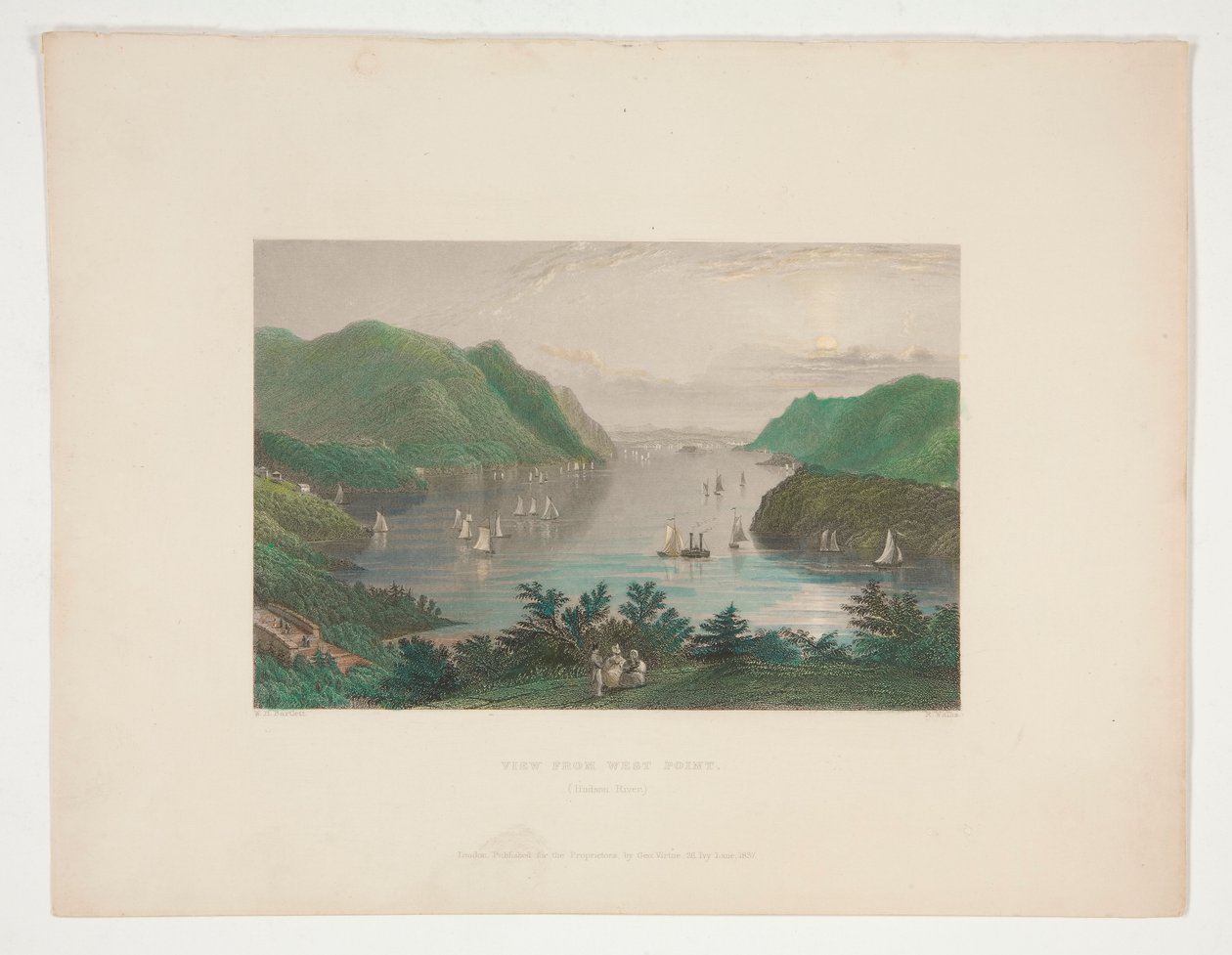 Vista de West Point (Rio Hudson), ilustração para Nathaniel Parker Willis de Robert Wallis