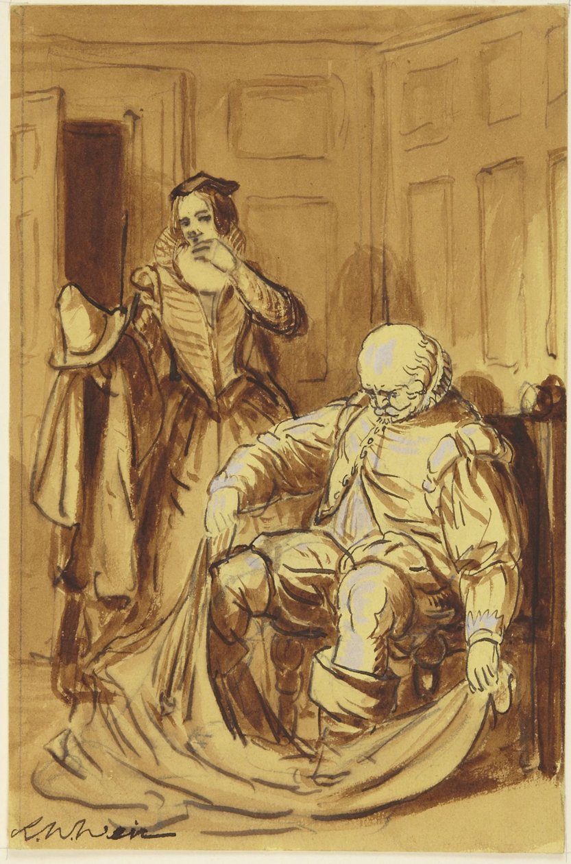 Falstaff und Frau Ford (Szene aus Die lustigen Weiber von Windsor, 4.2) de Robert Walter Weir