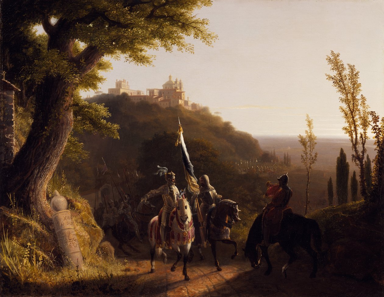 A paragem do duque de Bourbon em La Riccia, na sua marcha para o assalto a Roma, 3 de maio de 1527 de Robert Walter Weir
