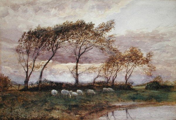 Uma Noite de Outono (aguarela sobre papel) de Robert Weir Allan