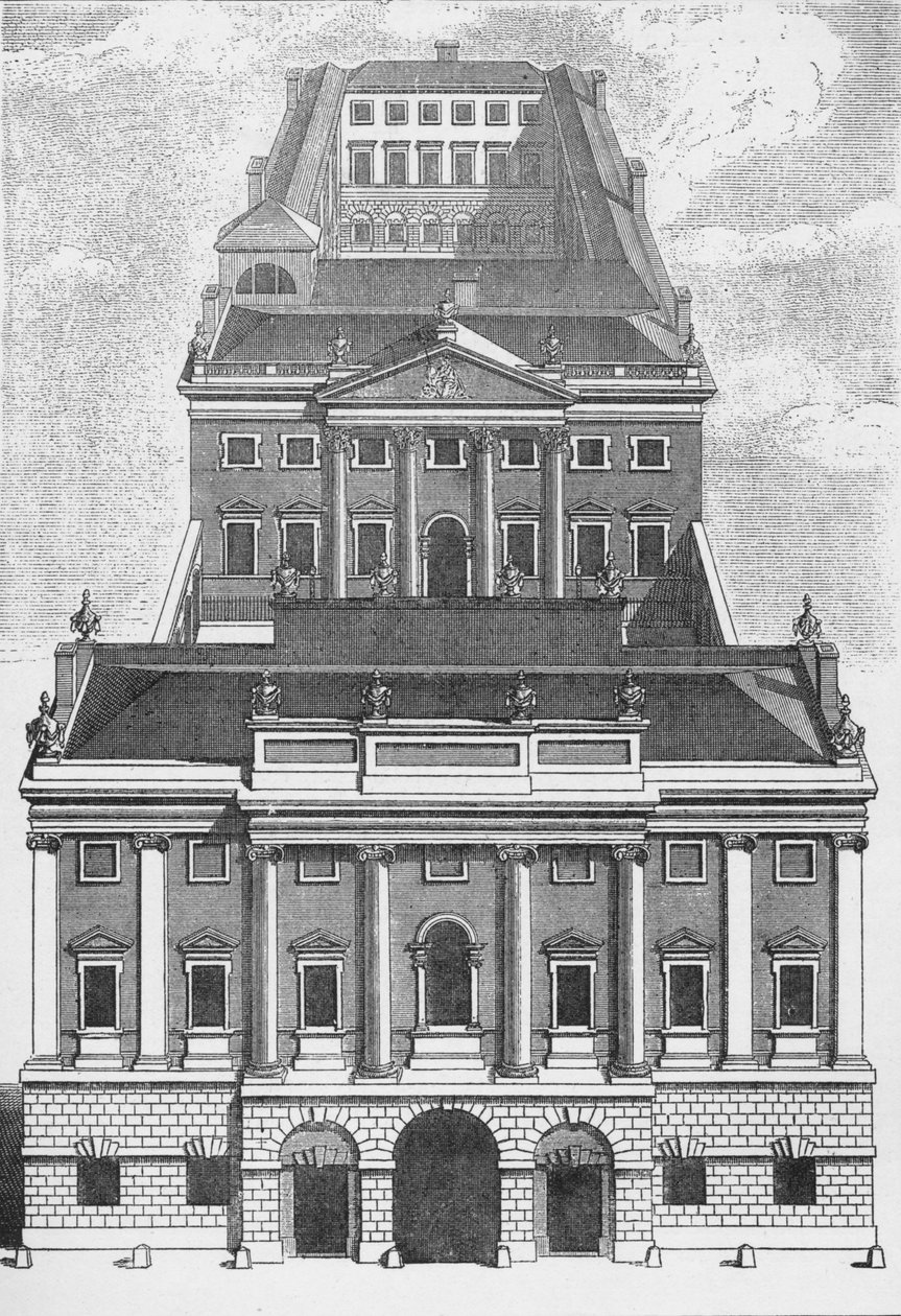 Uma vista em perspectiva do Banco da Inglaterra, 1743 1903 de Robert West