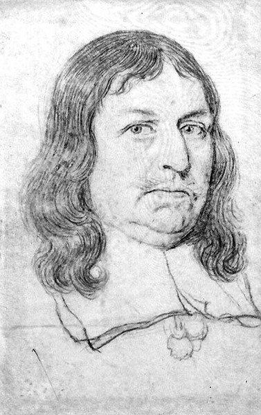 Retrato masculino, possivelmente de Oliver Cromwell (1599-1658) (lápis em velino) de Robert White