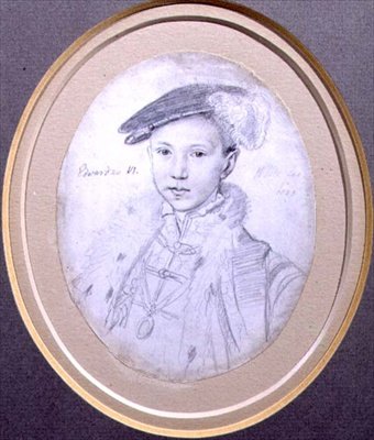 Retrato de Edward VI (1537-53) 1683 (lápis em velino) de Robert White