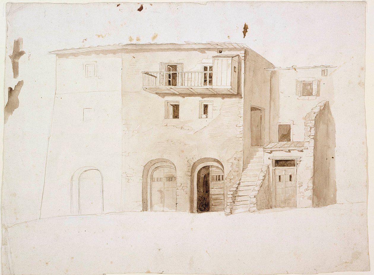 TOPIC de Itália: casa de pedra com dois portões e escadas no meio de Robert Wilhelm Ekman