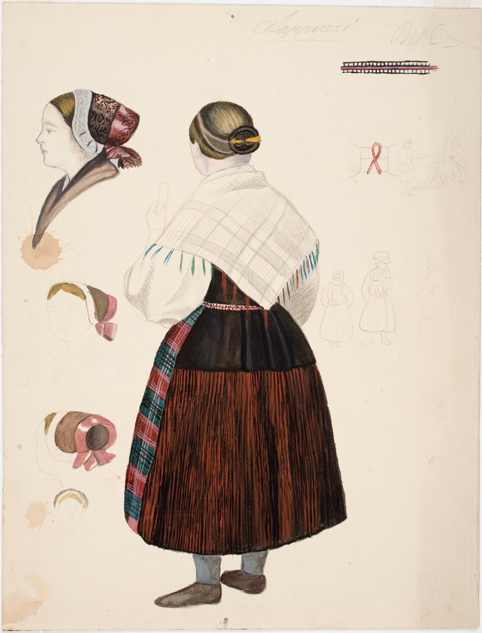 Ensaio de um vestido de camponesa da Lapónia de Robert Wilhelm Ekman