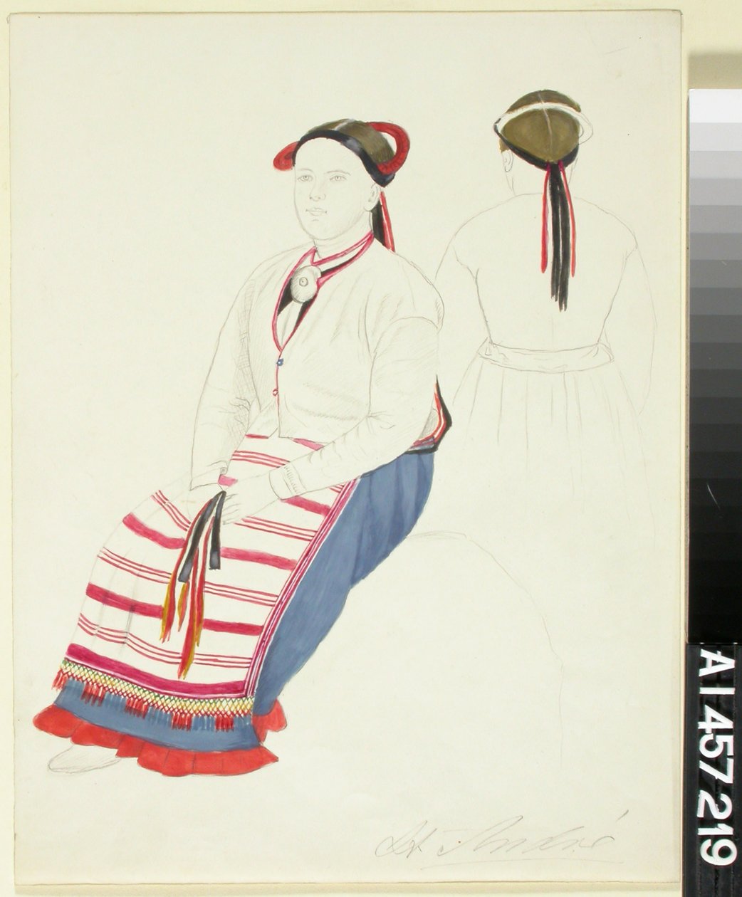 Camponesa sentada de Santo André e vista posterior da mesma mulher de Robert Wilhelm Ekman