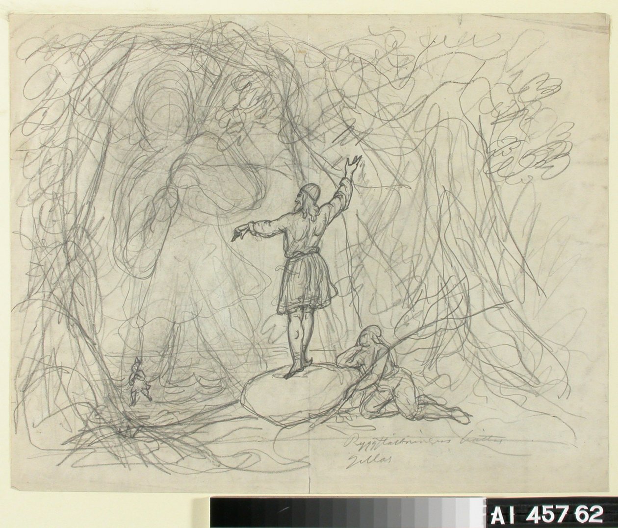 Homem do mar, esboço para uma série de desenhos animados com o tema Kalevala de Robert Wilhelm Ekman