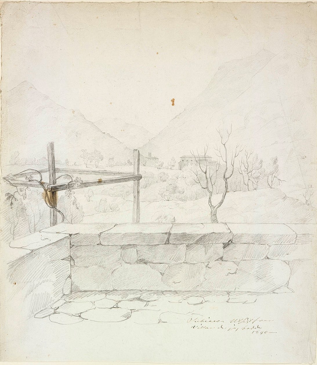 Vista da moradia onde o artista viveu em Subiaco de Robert Wilhelm Ekman