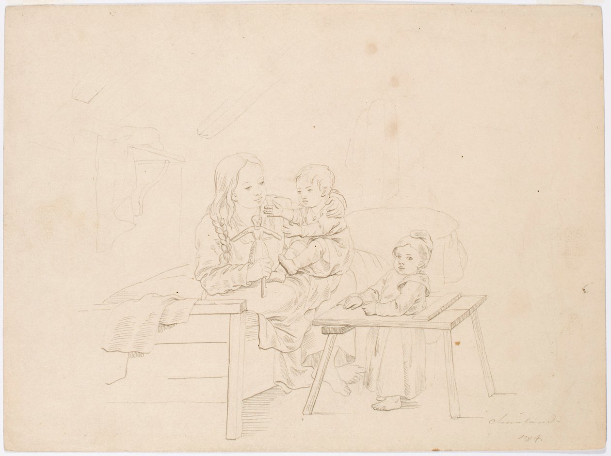 Rapariga com dois filhos de Robert Wilhelm Ekman