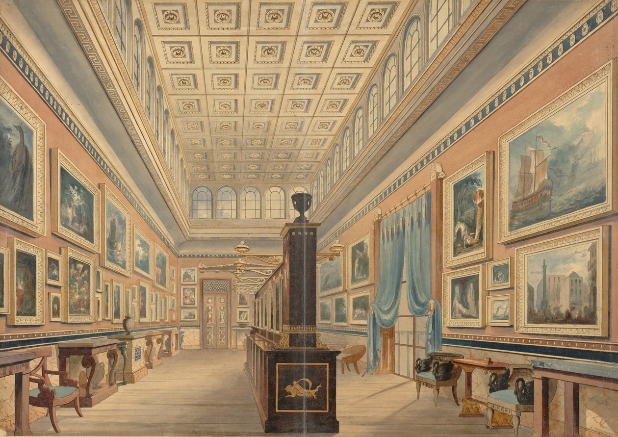 A Galeria de Imagens Flamenga, a Mansão de Thomas Hope, Duquesa Street, Portland Place, 1830-51. de Robert William Billings