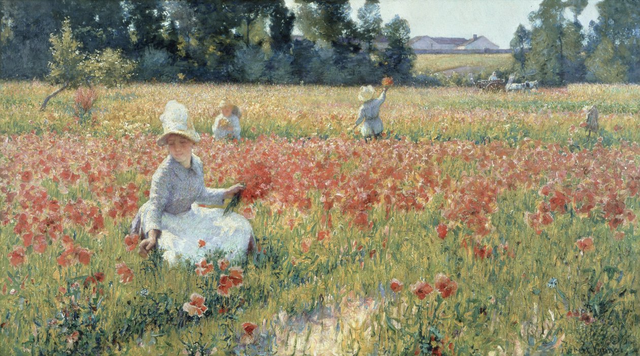 No Campo de Flandres - Onde os soldados dormem e as papoilas crescem de Robert William Vonnoh