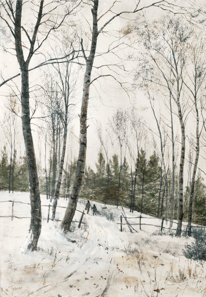Duas figuras num bosque de inverno de Robert Winchester Fraser