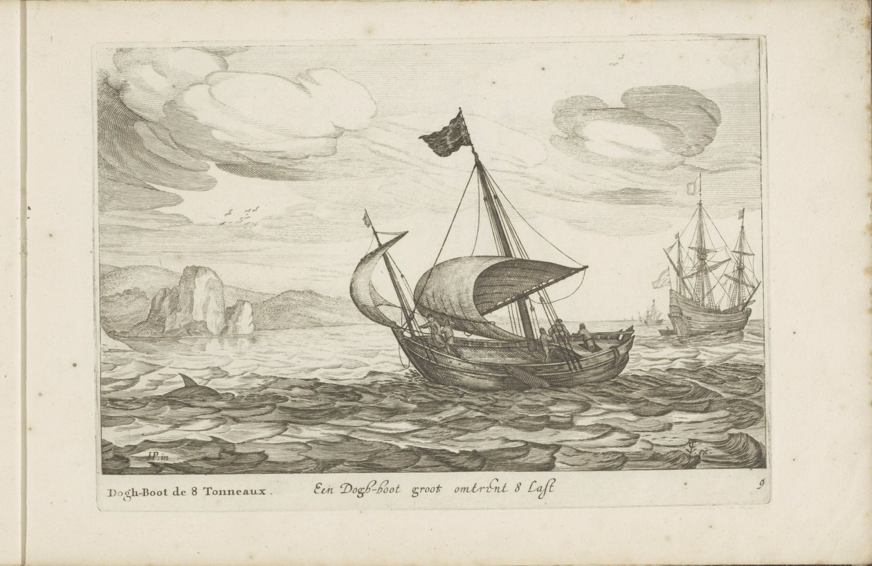 Dogger de bota de cachorro Een Dogh-boot groot cerca de 8 Last / Dogh-Boot de 8 Tonneaux (título no objeto) Diversos navios não estão em se sert dans les Provinces Unies / Ícones de vários navios holandeses cujo uso é principalmente nas águas interiores da de Robert de Baudous (possibly)