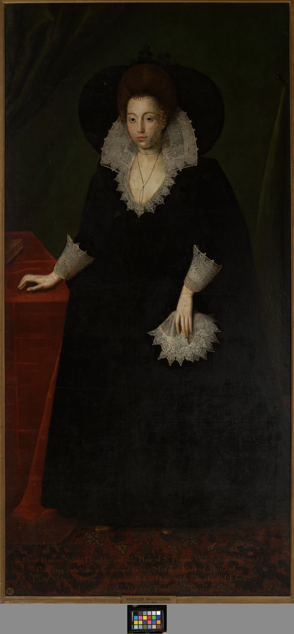 Frances Walsingham, esposa de Sir Philip Sidney, c.1570-1632 (óleo sobre tela) de Robert the Elder (attr. to) Peake