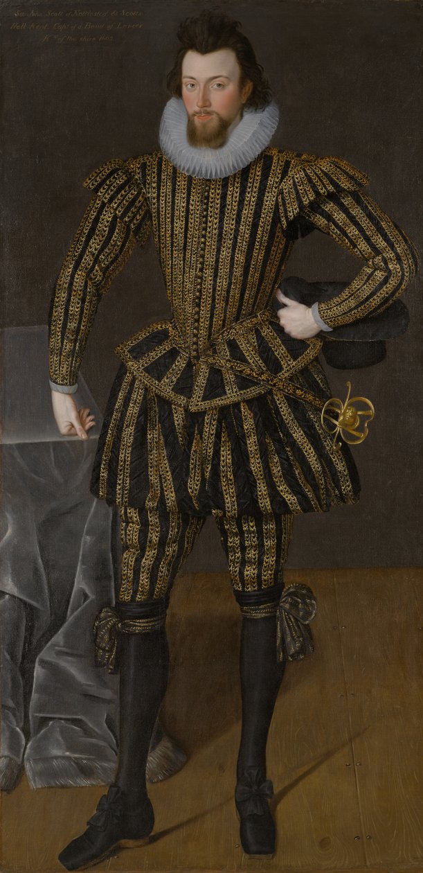 Retrato de um homem, provavelmente Sir John Scott (1564-1616), por volta de 1600-1605 (óleo sobre tela) de Robert the Elder Peake