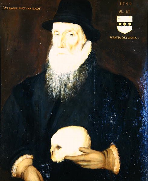 Sir Edward Grimston (1529-1610) como um homem velho (óleo sobre tela) de Robert the Elder Peake