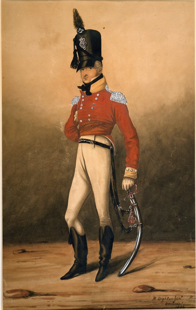 Capitão Henry Proctor, 82º Regimento de Pés, Voluntários do Príncipe de Gales, 1806 de Robert the younger Dighton