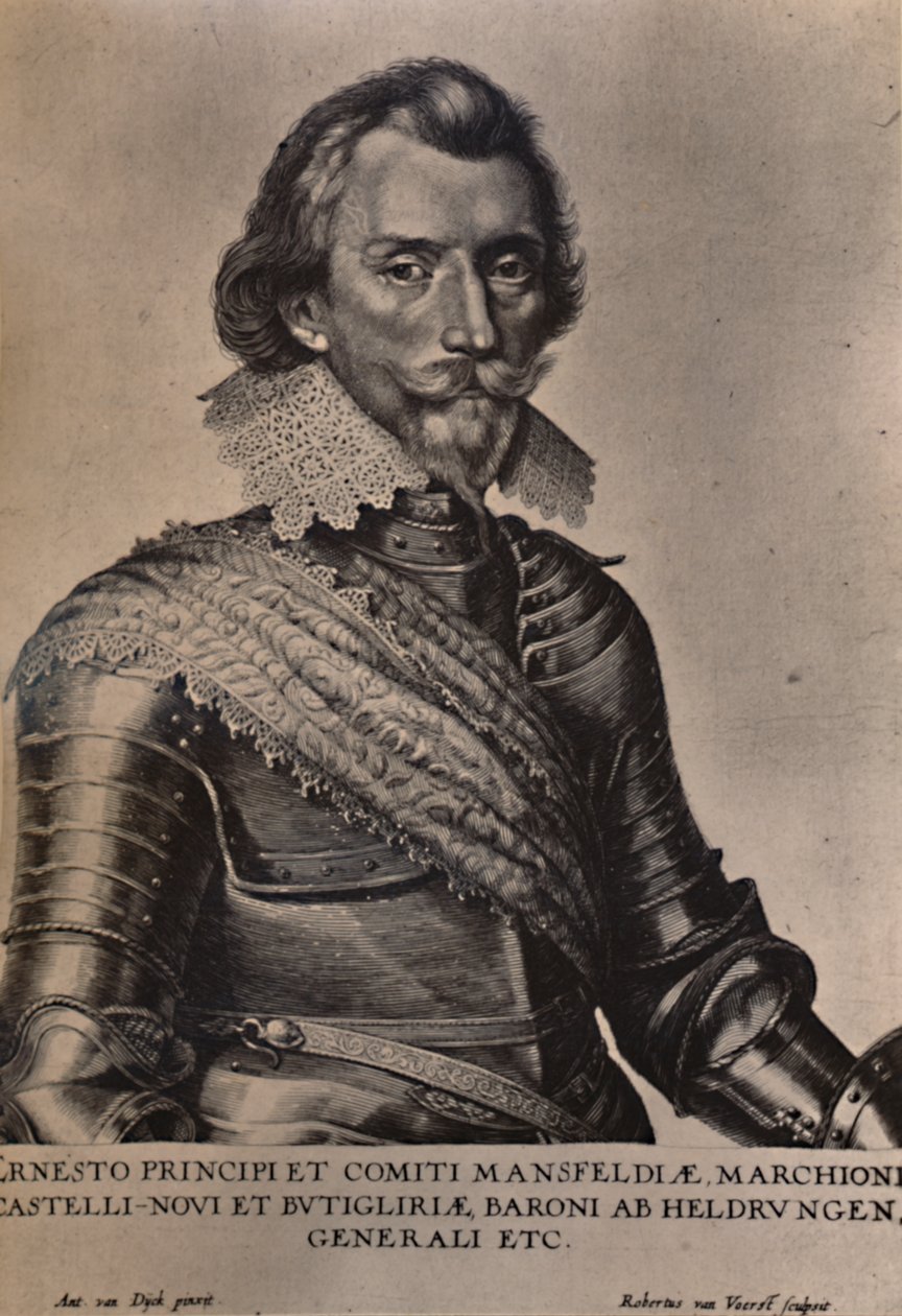 Conde Ernst von Mansfeld, general alemão da Guerra dos Trinta Anos, século XVII 1894 de Robert van Voerst