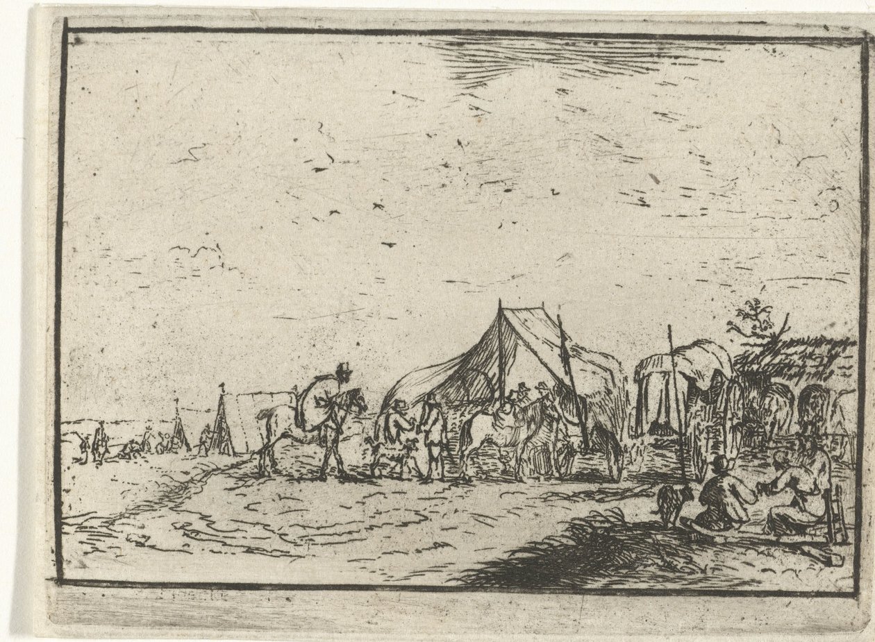 Acampamento
Paisagens com acampamentos (título da série) de Robert van den Hoecke