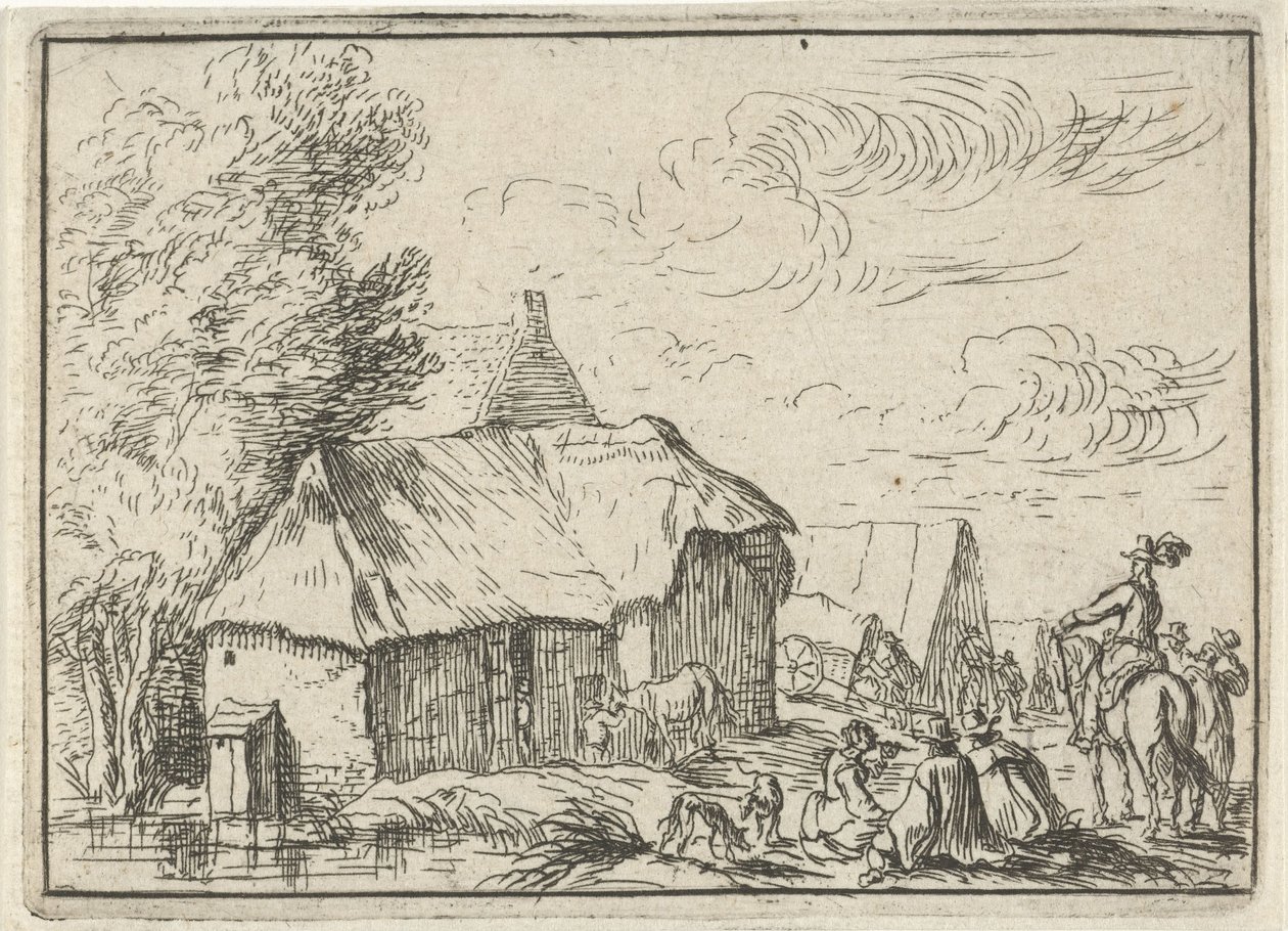 Acampamento perto de uma aldeia
Paisagens com acampamentos (título da série) de Robert van den Hoecke