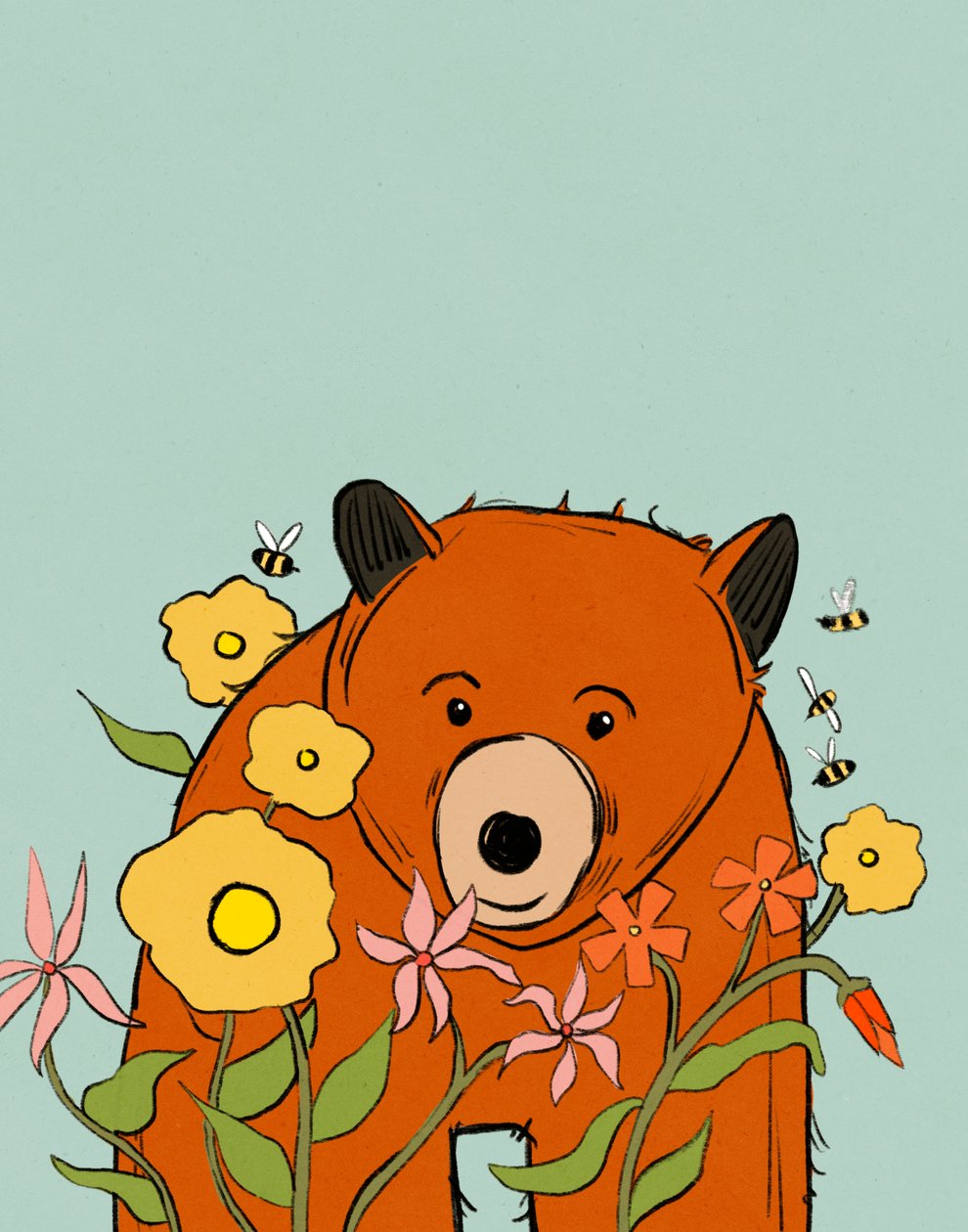 Urso de flores, 2021 (digital) de Roberta Murray
