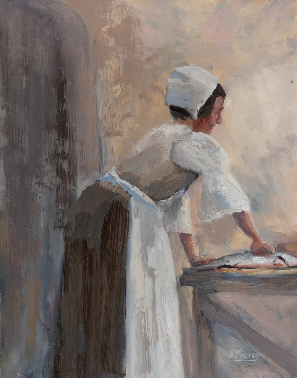 Mãe na cozinha, 2017 (óleo sobre painel) de Roberta Murray