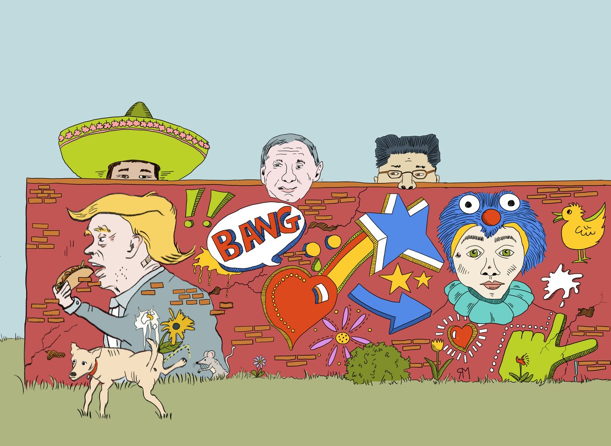 O muro que Donald construiu, 2019 (digital) de Roberta Murray